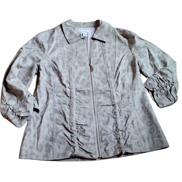 Chico's Kareleen Metallic Leopard Ruched Jacket - Picture 3 of 9